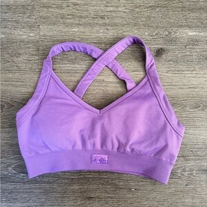 Lavender Cross-Back Sports Bra